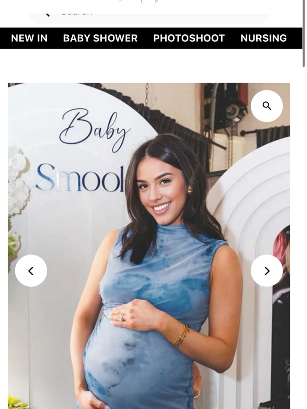 Blue Tie-Dye Maternity Dress